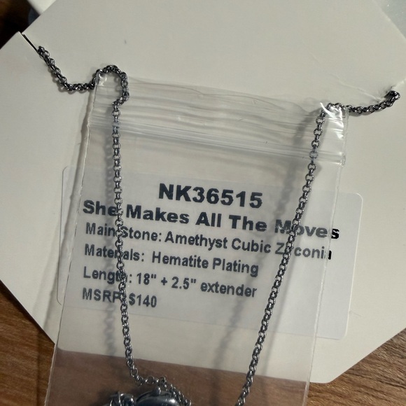 Bomb Party NK36515 She Makes All The Moves Amethyst Necklace NEW - Picture 4 of 6